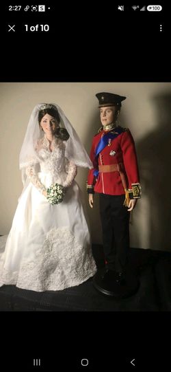 Princess kate and prince William porcelain Danbury mint dolls