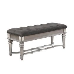 Large Glam Tufted Bedroom Bench Accent Piece Velvet Seating 