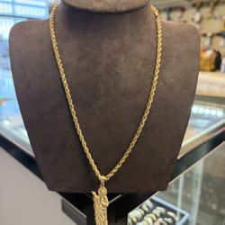 14KT Rope Chain W/ San Judas Pendant 39874-1