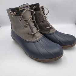 Sperry STS80525 Women's 10 Syren Gulf Navy and Gray Rubber Duck Boots Waterproof