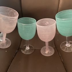 Four Plastic Wine Glasses