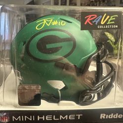 Jordan Love Signed Green Bay Packers Riddell Rave Speed Mini Helmet Beckett