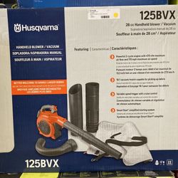 Husqvarna 125BVx Gas Leaf Blower, 28-cc 2-Cycle Handheld Leaf Blower Vacuum 