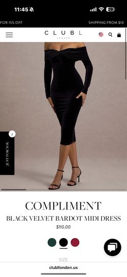 Bran New Black Velvet Dress L