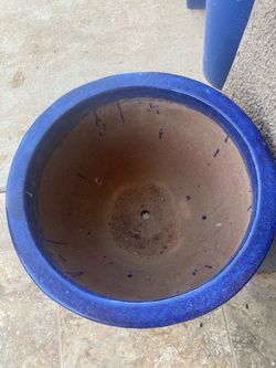 Large Blue Ceramic Planter Pot two of them either 30 each or