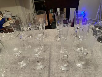 Set of 12 Crystal Stemware Glasses