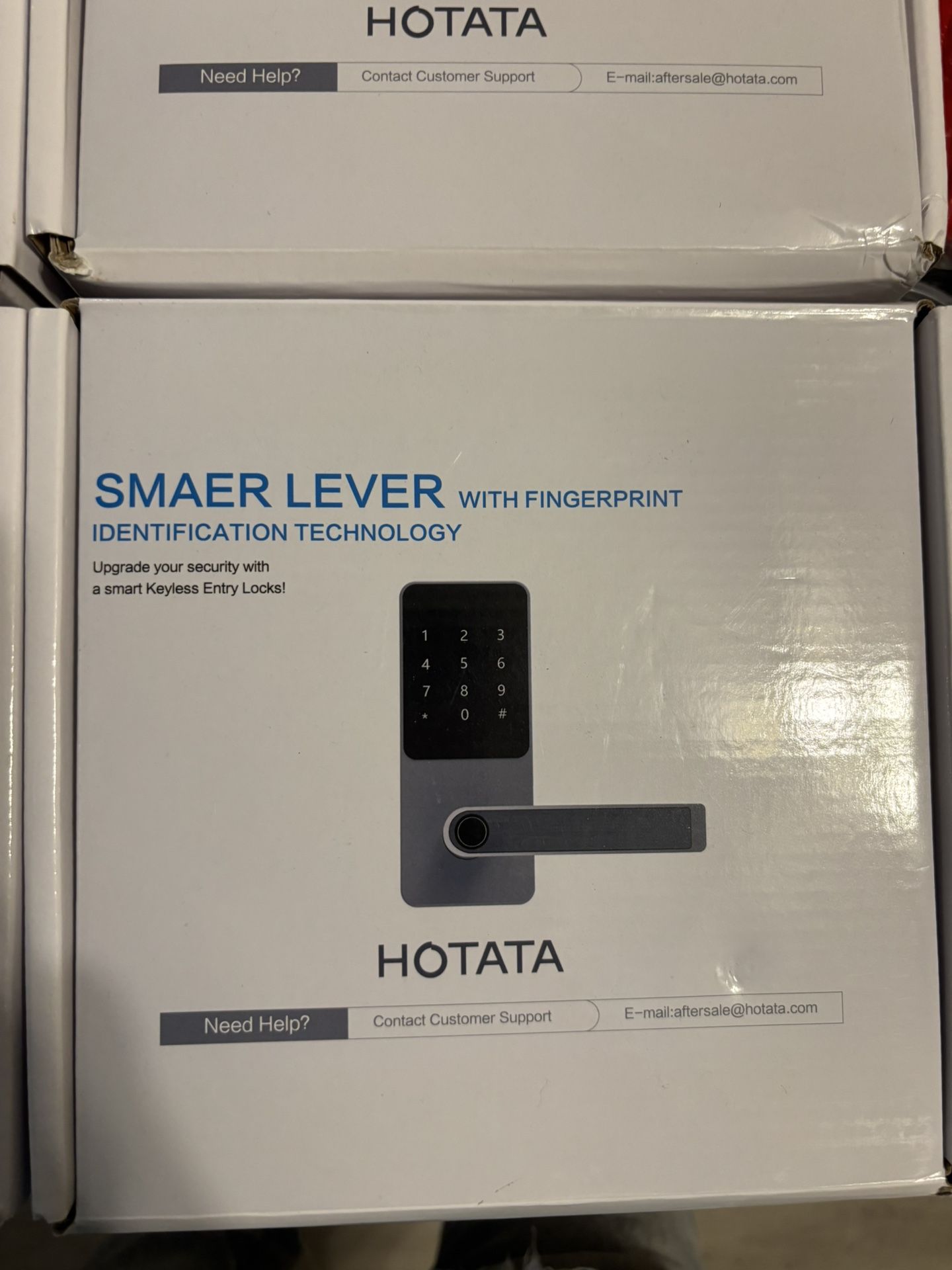 4) Hotata Smart Lock, 6 In 1 Unlock. Keyless Entry Door Lock. Fingerprint, Bluetooth, Code, RDID Card, Key, Remote Unlock Via App