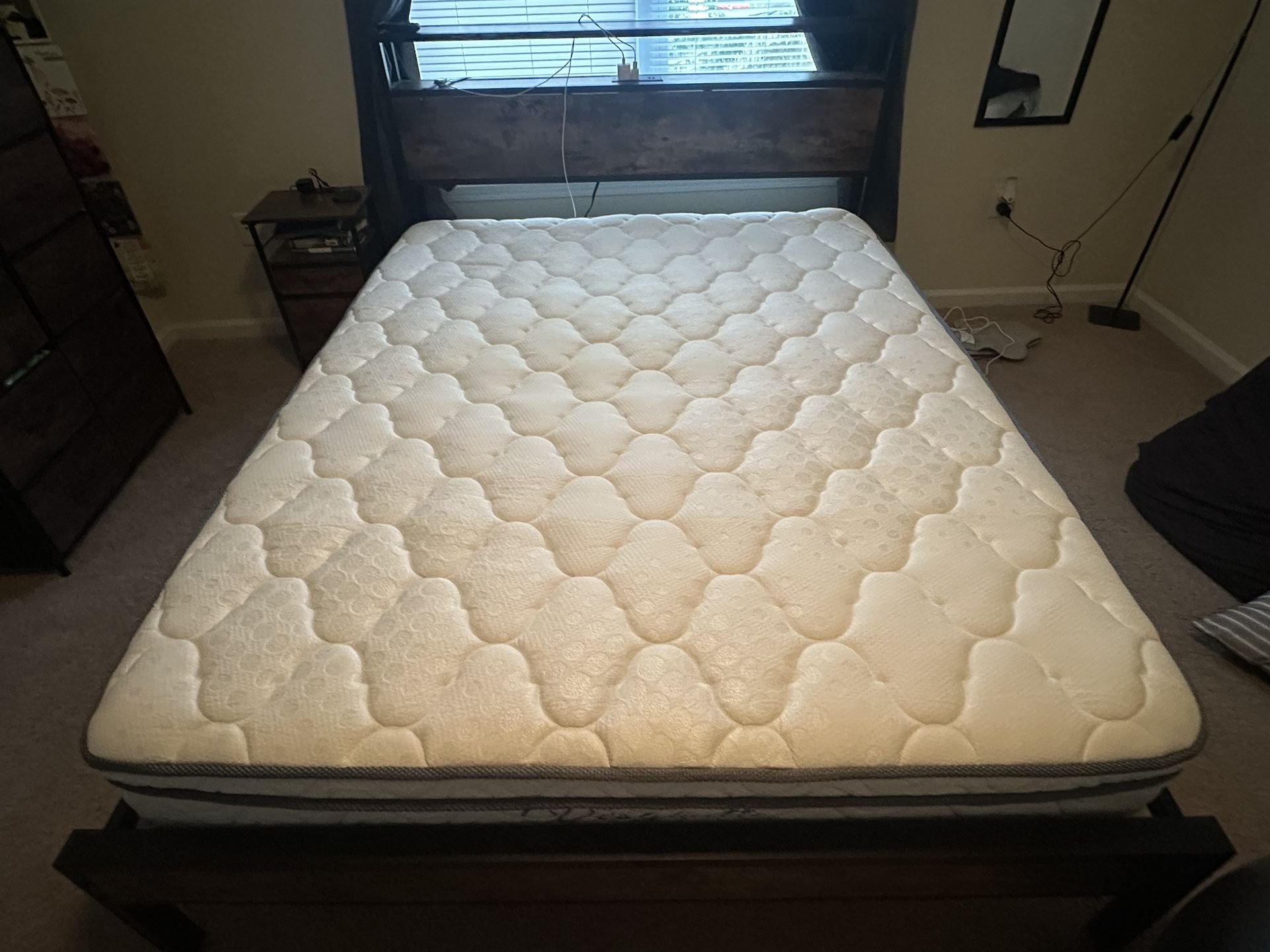 Bed Frame, Mattress & Nightstand