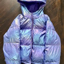 Puffer Jacket Purple Girl Size 8 