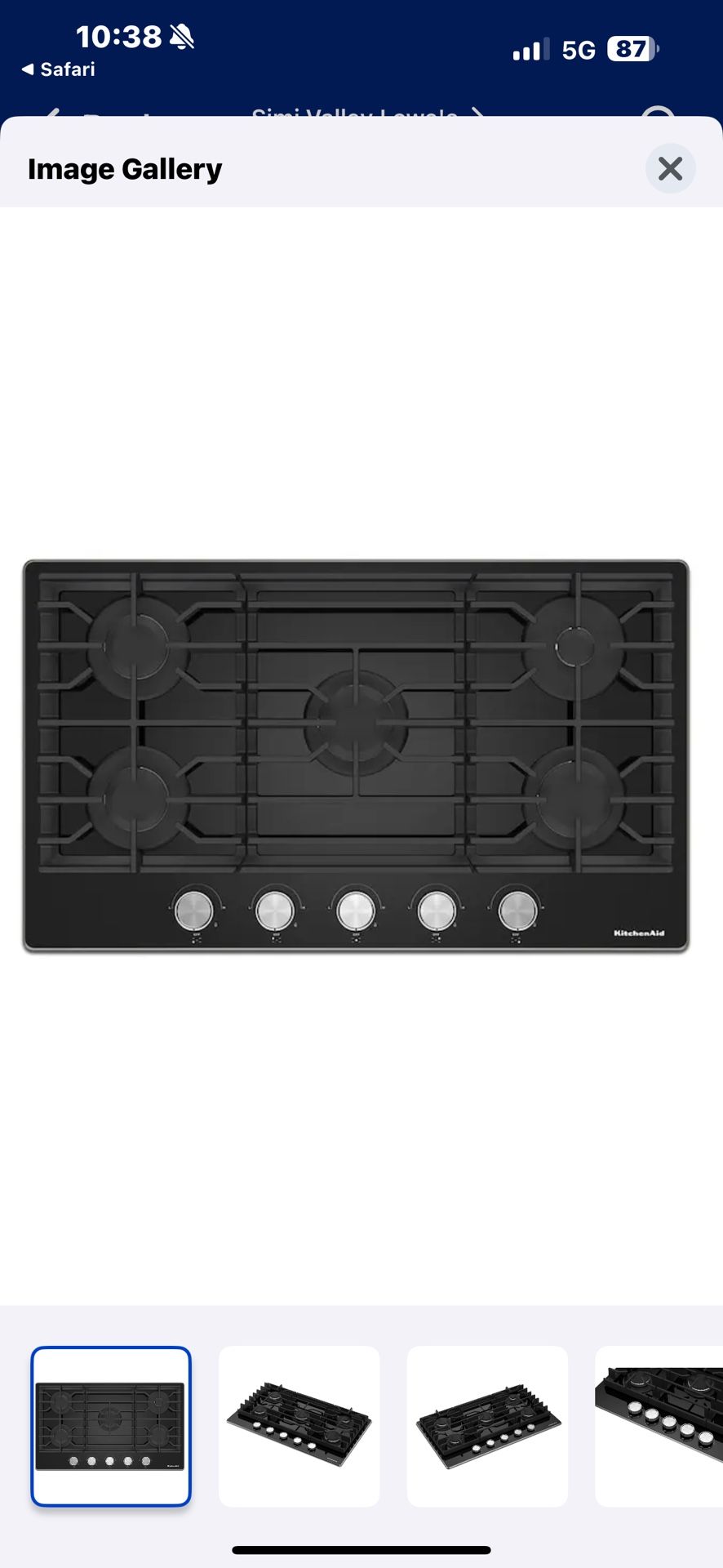 NEW KITCHEN AID 36” GLASS 🤗 GAS🤗 COOKTOP WITH A FACTORY WARRANTY 6/15/25