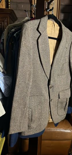 Men's Herringbone Tweed Blazer Sport Coat