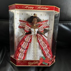 Vintage 10th Anniversary Happy Holidays African American Barbie 1997 NEW