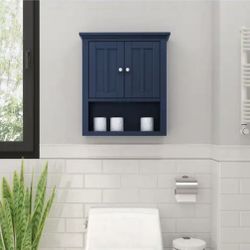 Fremont 23 in. W x 7 in. D x 26 in. H Bathroom Storage Wall Cabinet in Navy Blue!