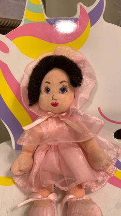 Warner Bros. 1998 Wizard Of Oz  plush doll features Munchkin Girl in a pink ballerina tutu & matching Bonnet 10”