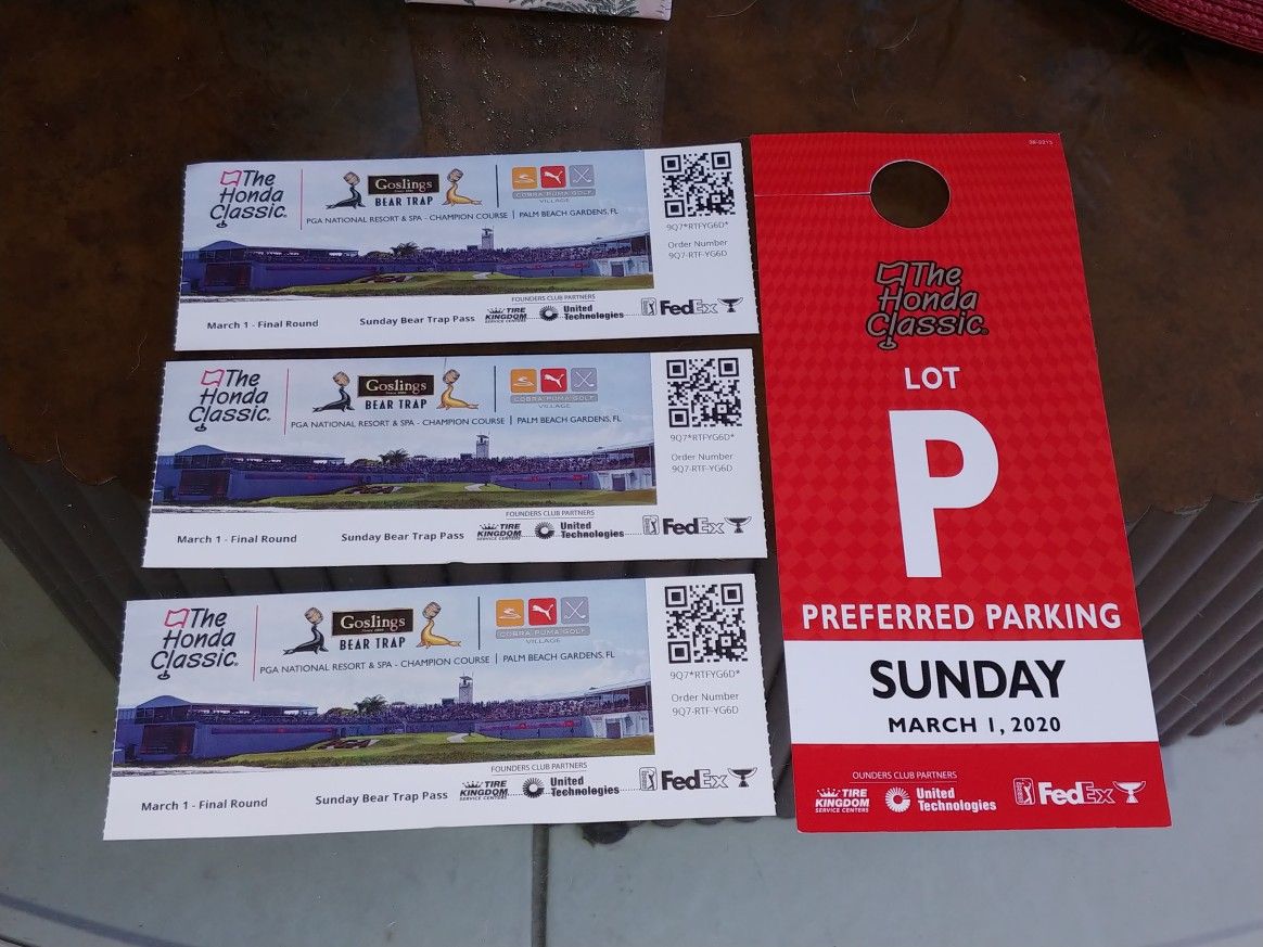 3 Honda Classic Beartrap Tix +preferred prkg for SUNDAY