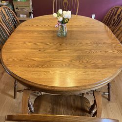 Solid Oak Dining Room Table And Chairs 