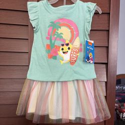 Baby Shark 2 Piece Skirt Outfit Set