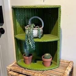 Cute Retro Boho Corner Shelf / Plant Stand