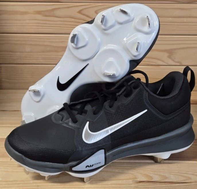 Brand New Nike Trout 9 Pro Metal Baseball Cleats Black Metallic Silver White Men Size 8.5