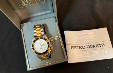 July 1994 Vintage Seiko Scuba Diver 200m Quartz Watch - 7N36-6A20 Two Tone (MINT / Repair)