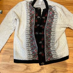 Embroidered cardigan sweater