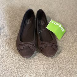 CROCS lina embellished suede flat