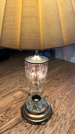 Vintage Cut Crystal Table Lamp with Shade
