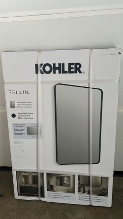 KOHLER Essential 22 in. W x 34 in. H Rectangle Framing Wall Mirror with Matte Black