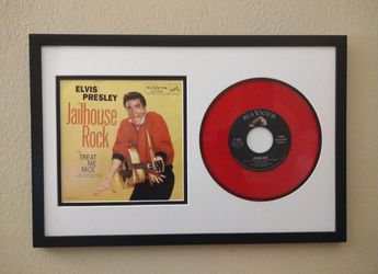 Elvis Presley "Jailhouse Rock " Framed Red 45 Vinyl Record