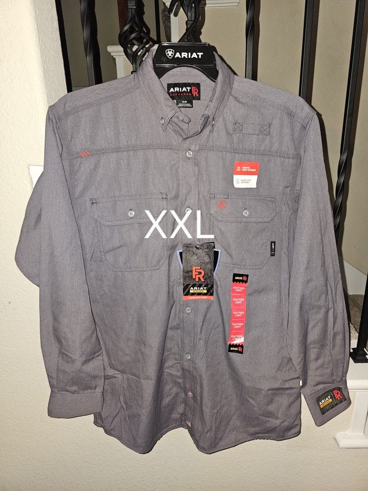 ARIAT FRC GLEN GUARD FEATHER LIGHT WEIGHT GREY BUTTON UP SHIRTS