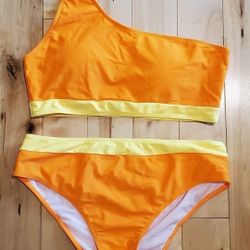 Orange & Yellow One Shoulder Binkini (L)