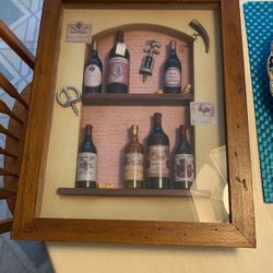 Wine 13”x 16” Glass Covered Shadow Box