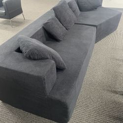 Upholstered Boneless Couch – Chenille Fabric, Black – $140 each (4 available)