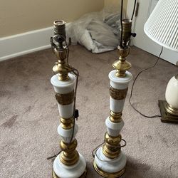 Vintage Marble and brass lamps