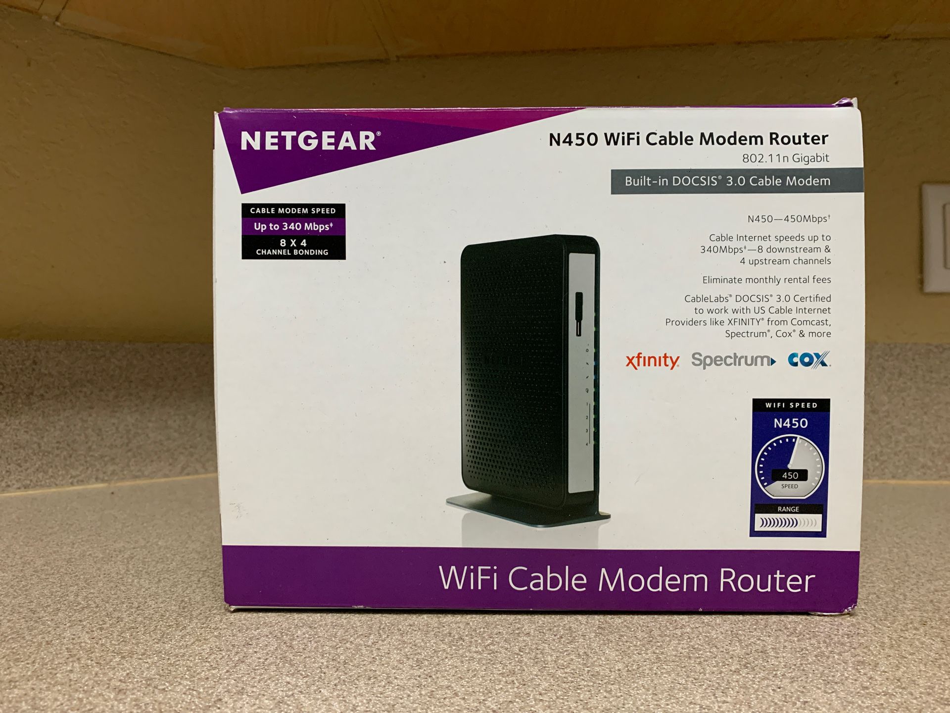 NETGEAR N450 WiFi Cable Modem Router