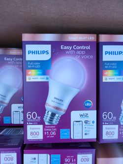 Philips WiFi A19 60w Color Bulb $8 Obo 17 Available