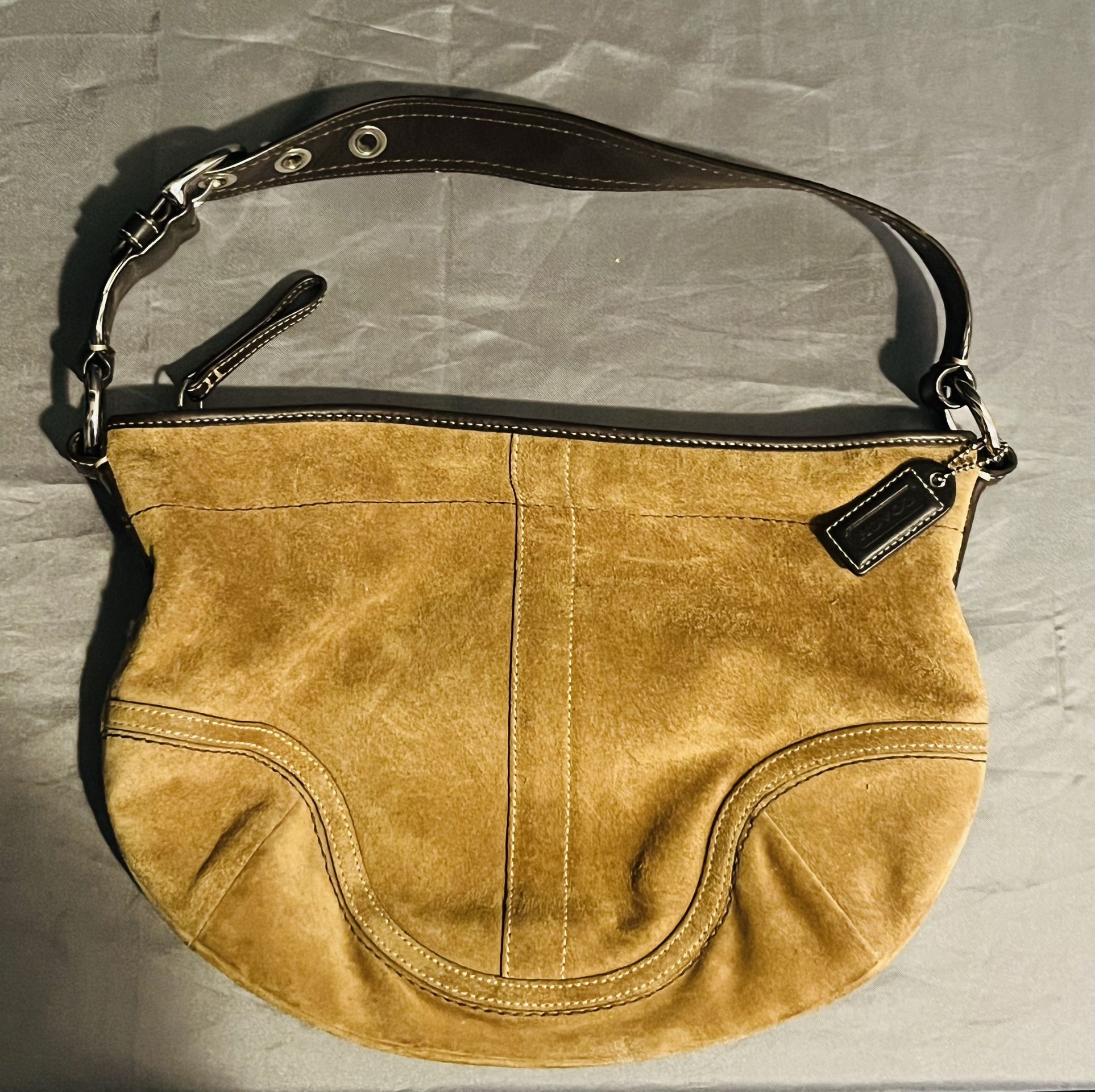 Suede Coach Handbag