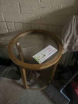 Brown table.