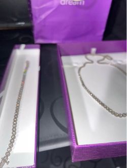 Tennis Bracelet and Necklace Set