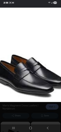 Magnanni Mens Black Leather Loafers Dress Shoes Handmade