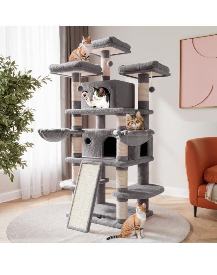 SHA CERLIN 68 Inches Multi-Level Large Cat Tree