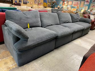 Grey Modular Sectional Power Reclining 4-Seat Sofa