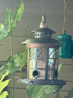 Beautiful copper /bronze brown with patina bird 🐦 house  🏠