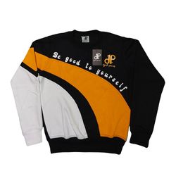 Men Black And Whit And Yellow Sweatshirt 