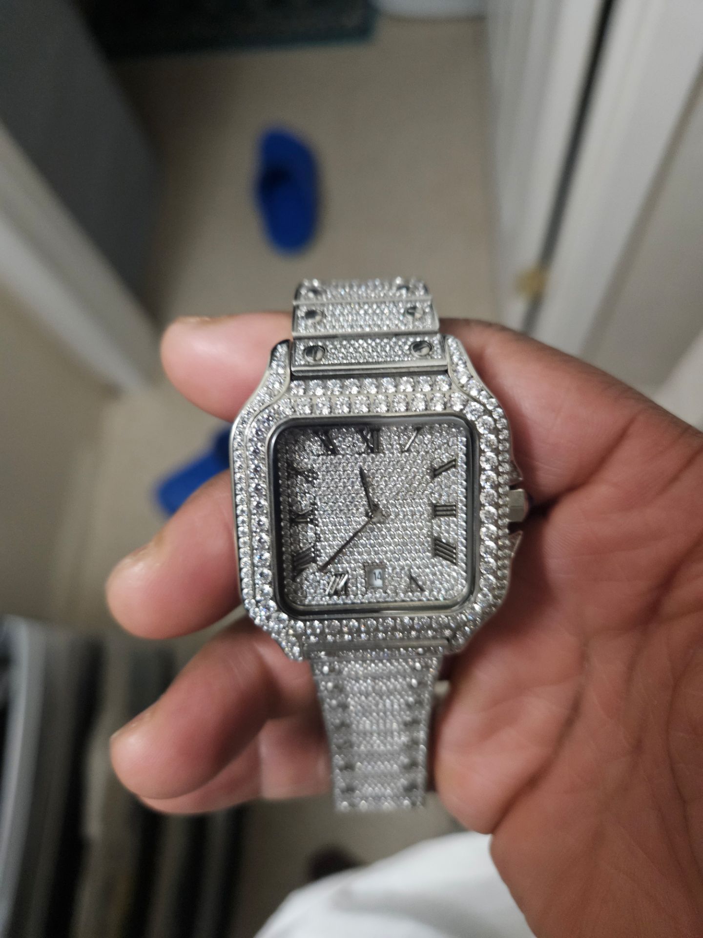 Iced out bustdown watch vvs diamond simulated