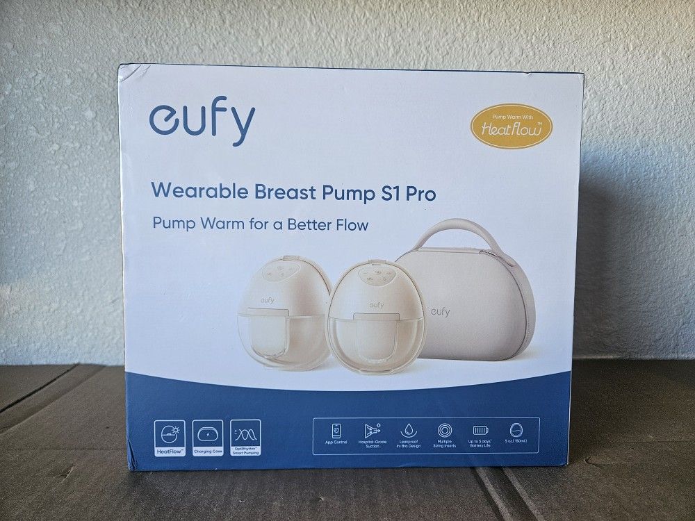 eufy Wearable Breast Pump S1 Pro Hands-Free Comfort Heating Tech App Control