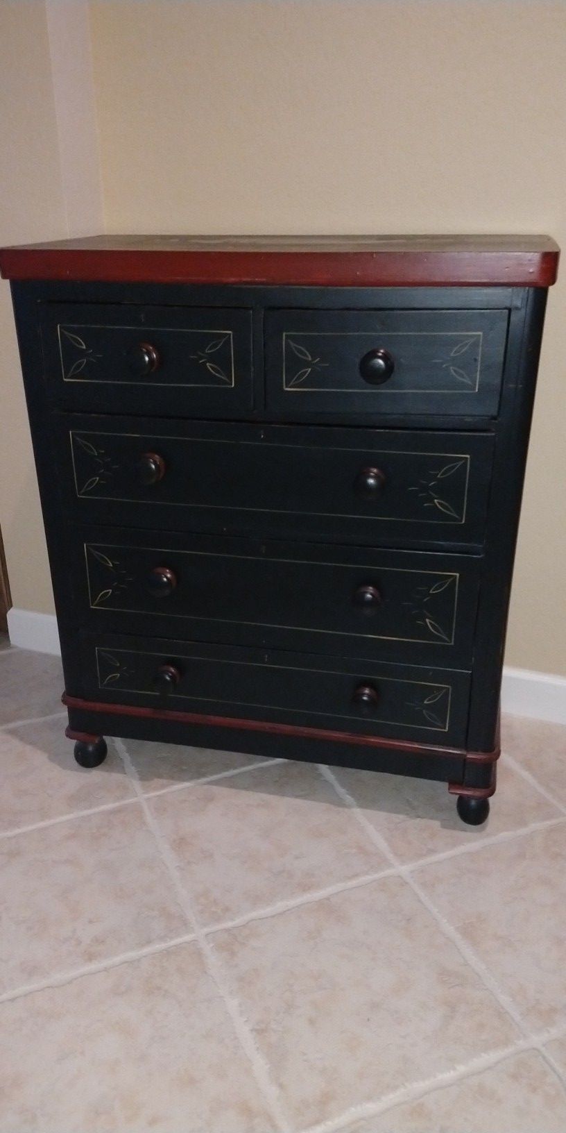 Antique Dresser 1880 Dutch Hand Painted