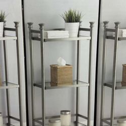 .ORG Shelf Tower For Bathroom Organization & Storage, Satin Nickel Finish $19.99