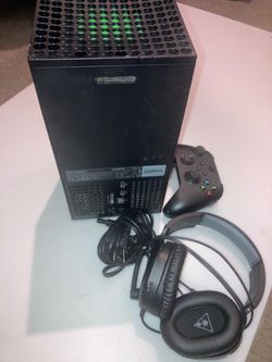 Microsoft Xbox Series X Console, with controller and Turtle Breach head set