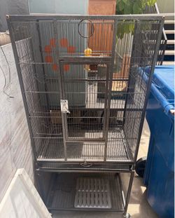 Large bird cage with wheels